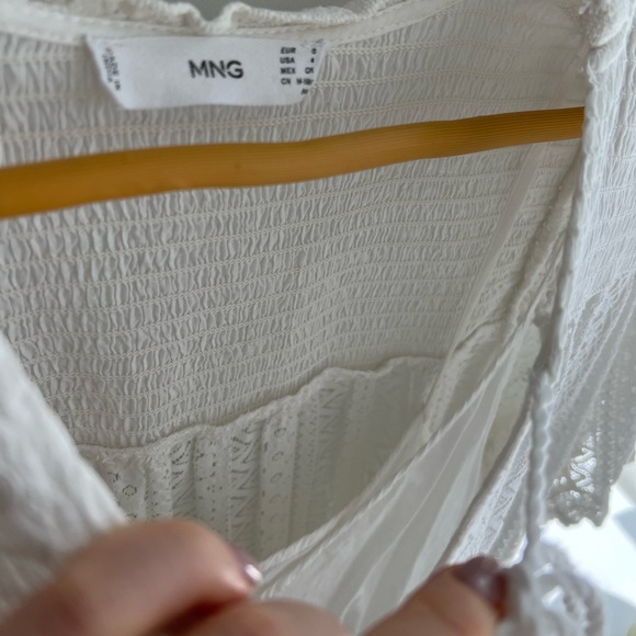 Mango Pasion Dress White Doll Cotton Lace Dress US4 - Picture 8 of 11